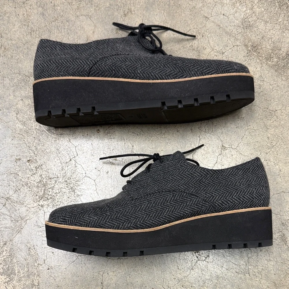 * Eileen Fisher Eddy platform Oxford shoes Herringbone